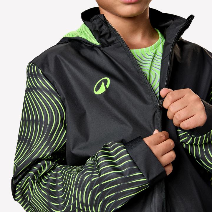 Immagine prodotto Kipsta Kinder Fussball Regenjacke - VIRALTO Wavy schwarz/neongelb (12, 13, 14)