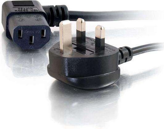 Produktbild C2G 18 AWG UK 90° Netzkabel (IEC320C13R auf BS 1363) (1 m)