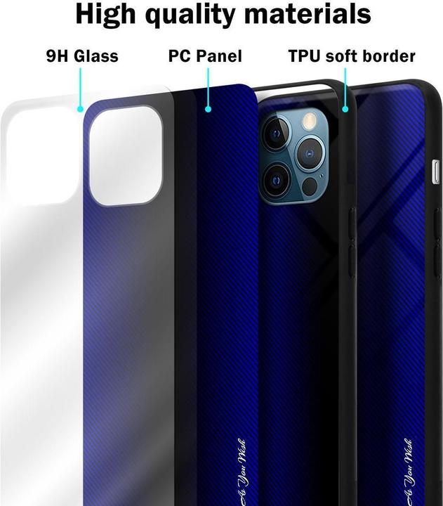 Actual product image Cadorabo TPU Striped Glass Sleeve (Apple iPhone 13 Pro Max)