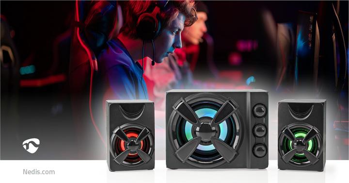 Actual product image Nedis Gaming Speaker | Speaker Channels: 2.1 | Power Supply via USB | 3.5 mm Plug | 33