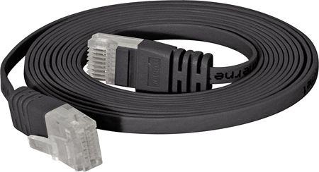 Immagine prodotto Tecline Cavo patch Cat.6 U/UTP, non schermato, piatto, nero, cavo patch superflat da 2,0 m ad esempio per (U/UTP, CAT6, 2 m)