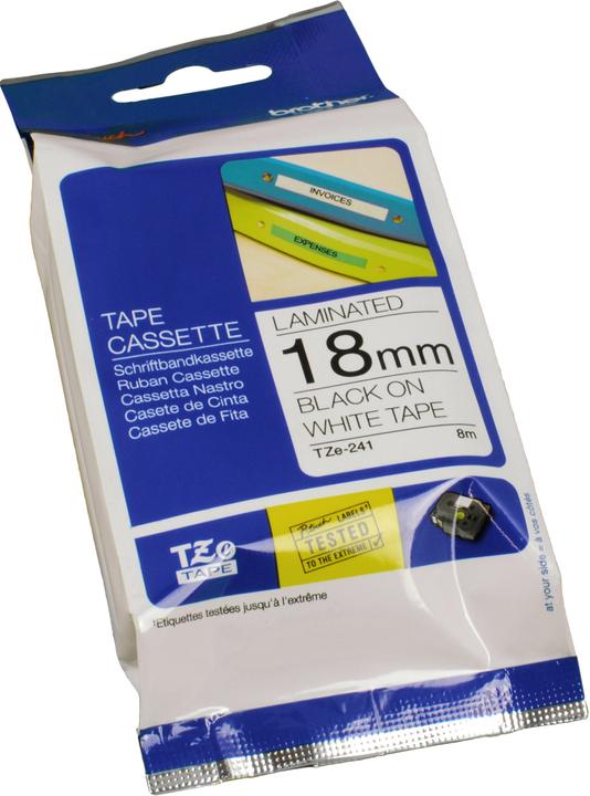 Actual product image Brother TZe-241 (1.80 cm, White, Black)