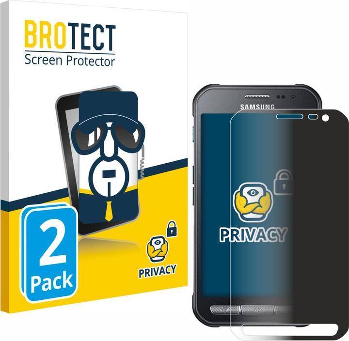 Productafbeelding BROTECT Anti-spionnetje privacyfolie Beschermfolie tegen blauw licht (2 Stuk, Samsung Galaxy Xcover 3)