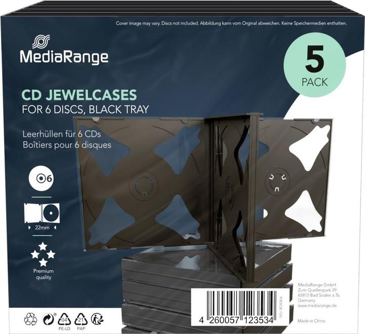 Actual product image MediaRange Empty CD case for 6 discs