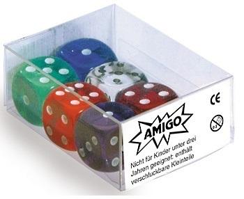 Immagine prodotto Amigo 6 cubi da 16 mm trasparenti di 6 colori diversi