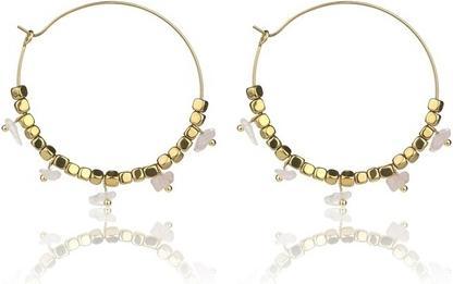 Emily Westwood Gold-plated hoop earrings with rose gold Eden EWE23040G