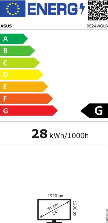 Label énergétique ASUS BE24WQLB (1920 x 1200 pixels, 24")
