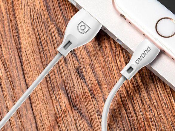 Actual product image Dudao cable USB Type C 2.1A 2m white (L4T 2m white) (2 m, USB 2.0)