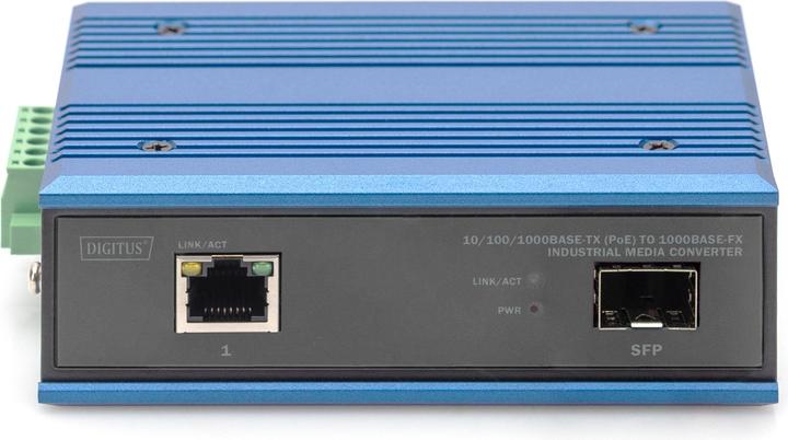 Actual product image Digitus 10/100/1000Base-TX (PoE) to 1000Base-FX Industrial Media Converter (2 Ports)