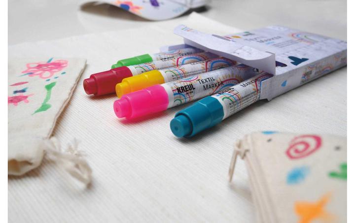 Produktbild Kreul Textil Marker Junior (Gelb, Neonpink, Hellgrün, Hellblau, 4 mm, 5 x)