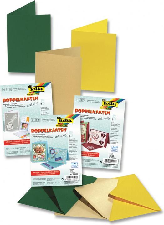 Produktbild Folia Doppelkarten rechteckig 220 g/m2 (5 Stk.)