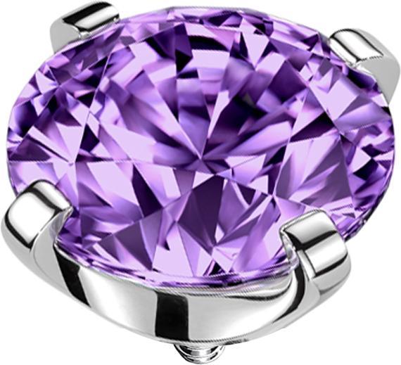 Actual product image Star Piercing Dermal Anchor silver crystal tanzanite set (without brass, Titanium G23)