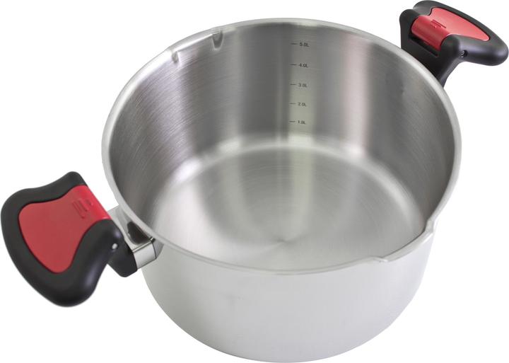 Actual product image Kopf Nelo Topfset (7-teilig, Edelstahl, Induktion, mit intelligenter Abgiesshilfe) (Pot, Stainless steel)
