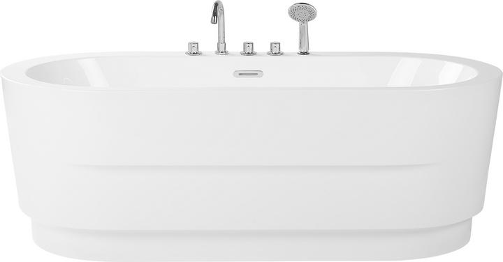 Produktbild Beliani Badewanne freistehend weiss mit Armatur oval 170 x 80 cm EMPRESA (214 l, 80 cm, 170 cm)