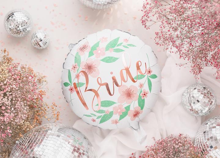 Image du produit Partydeco Foil balloon Flower Bride 45cm, white (1 pkt / 1 pc.)