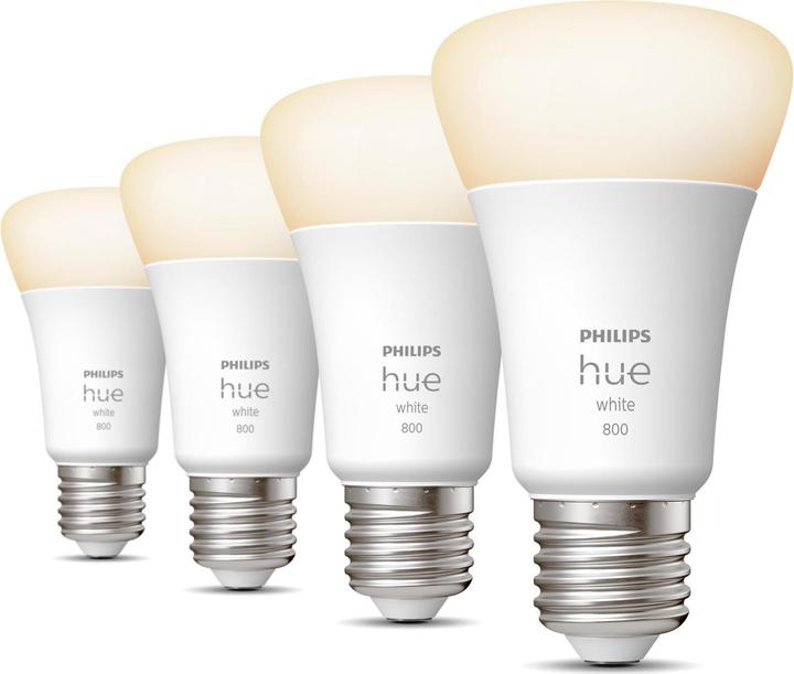 Philips Hue White (E27, 9 W, 806 lm, 4 x, F)