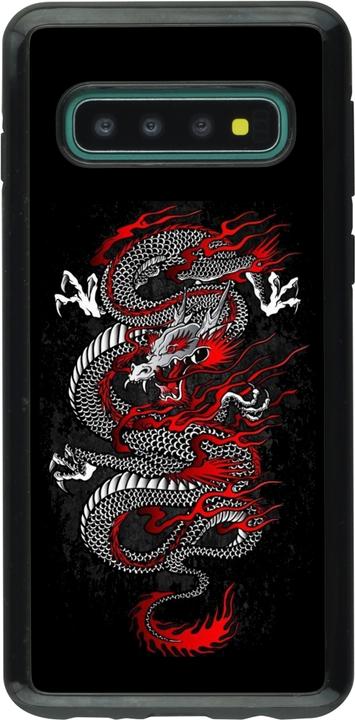 Image du produit PhoneLook Coque Hybrid Armor noir Japanese style Dragon Tattoo Red Black (Samsung Galaxy S10+)