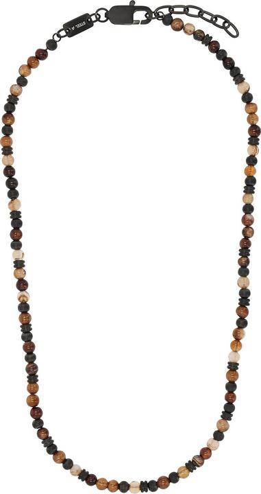 Produktbild S.Oliver Halsschmuck für Jungs, Edelstahl, Steel Beads, Achat (Edelstahl, 3 cm)