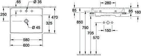 Image du produit Villeroy & Boch V&B lavabo COLLARO 600x470mm m ÜL avec HL we C+ (470 mm, 600 mm)