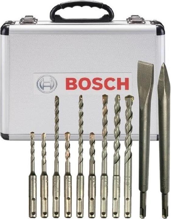Actual product image Bosch Professional Zubehör Drill and chisel set SDS-Plus 11 pieces in case (5 mm, 6 mm, 7 mm, 8 mm, 10 mm, 12 mm)