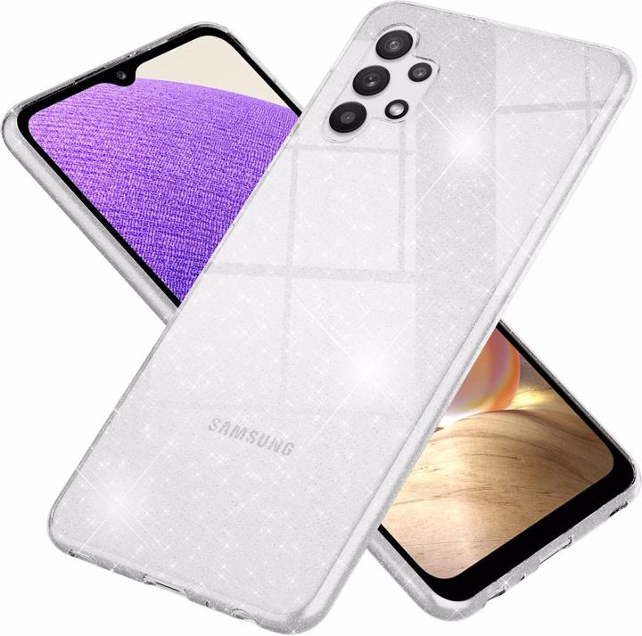 Actual product image Nalia Clear glitter silicone cell phone case (Samsung Galaxy A32 5G)