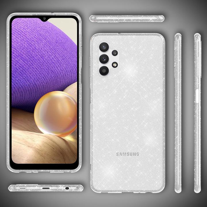 Actual product image Nalia Clear glitter silicone cell phone case (Samsung Galaxy A32 5G)