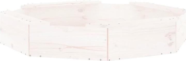 Produktbild VidaXL Sandkasten mit Sitzen Weiss Achteck Massivholz