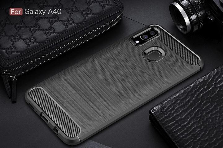 Produktbild Screenguard Samsung Galaxy A40 Hülle Carbon Brushed Soft TPU (Samsung Galaxy A40)