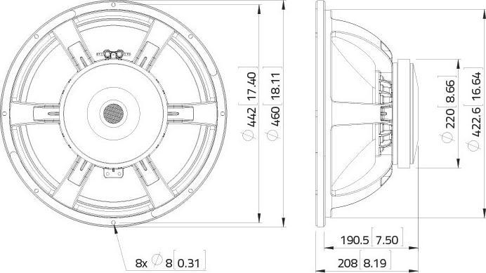 Produktbild Lavoce 18 Subwoofer Ferrit Alukorb (1 Stk.)