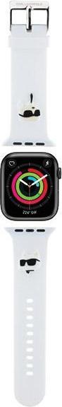 Produktbild Karl Lagerfeld Pasek KLAWMSLKCNH Apple Watch 38/40/41mm biały/white strap 3D Rubber Karl&Choupette H (Silikon, Stahl)