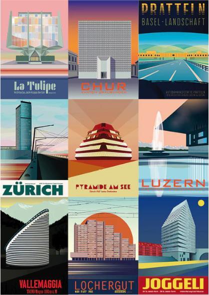 Immagine prodotto S.wert Design Postkarte Schweiz modern