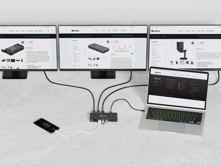 Actual product image Sandberg USB-C 13in1 DockingStation Pro (USB-C, 13 Ports)