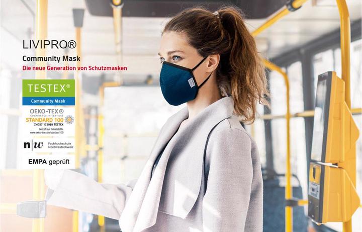 Actual product image Unrepa Community fabric mask LIVIPRO Compact, washable, size M (1 x)