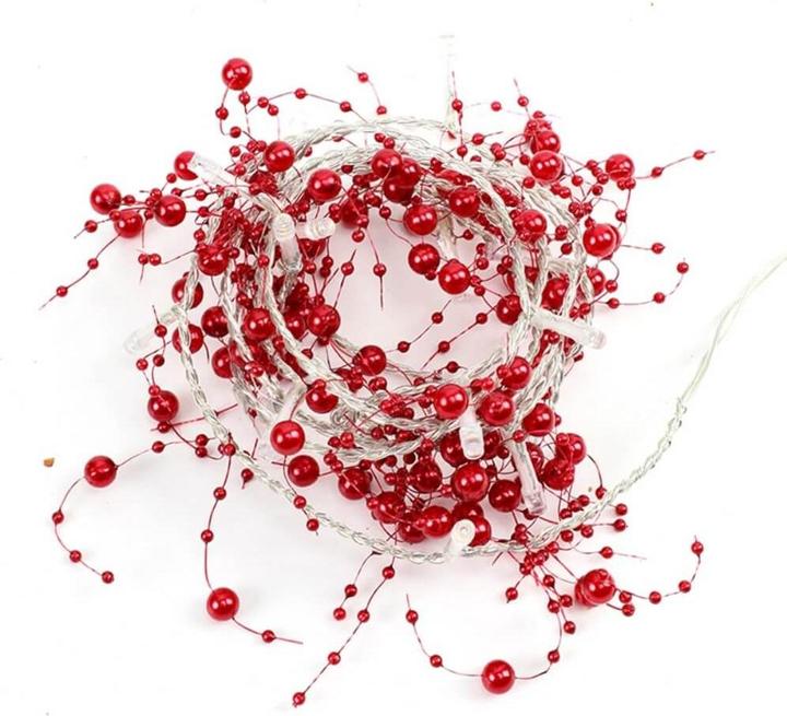 Image du produit Cover-Discount Guirlande lumineuse de Noël LED avec perles artificielles (3 m)