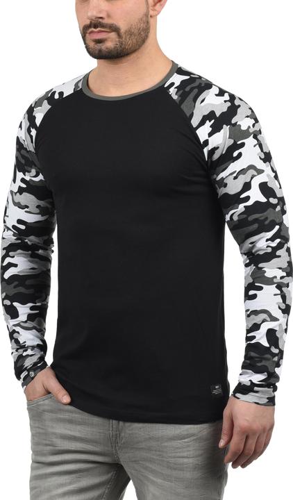 Image du produit Solid Cajus T-Shirt À Manches Longues Camouflage Pour Homme Avec Encolure Rond 100% Coton Imprimé (L)