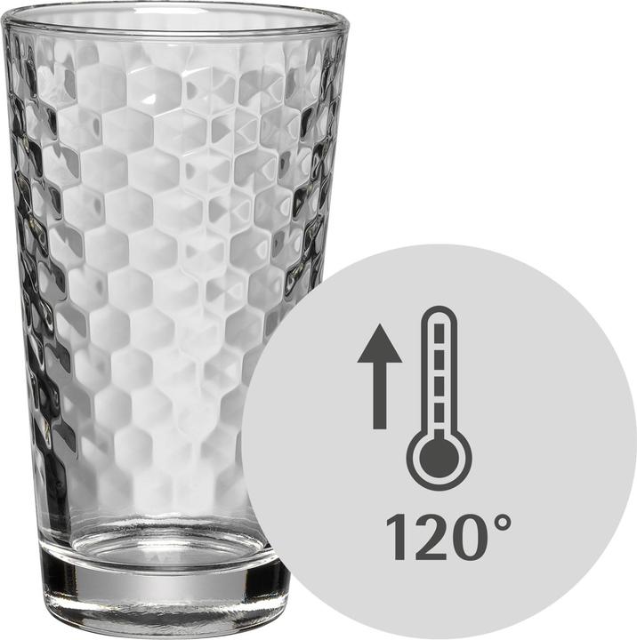 Produktbild WMF Longdrinkgläser Set 4tlg 275ml Wabenmuster Kristallglas hitzebeständig (0.28 l, 4 x)