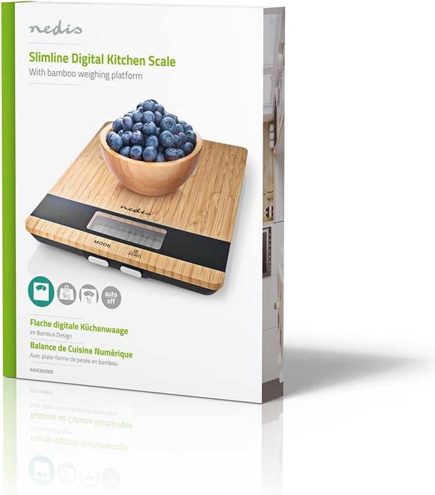 Immagine prodotto Nedis Bilancia da cucina digitale Legno/Plastica Legno Legno