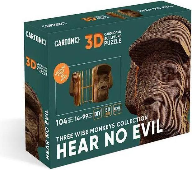 Cartonic Affe ""Hear No Evil"" - 3D Modell aus Karton