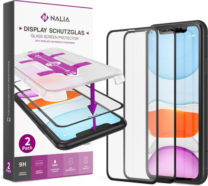 Produktbild Nalia Schutzglas & Applikator - Set (2x) (2 Stück, Apple iPhone 11 Pro, Apple iPhone X, Apple iPhone XS)