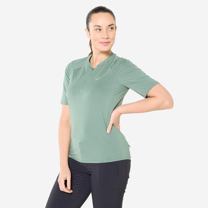 Rockrider Radtrikot kurzarm Cargo Damen grün
