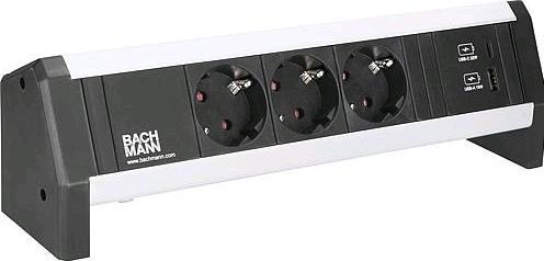 Image du produit Bachmann Bloc de prises DESK ALU 3xSchuko1x USB A et C 22W Charger (3 x, CEE 7/3)