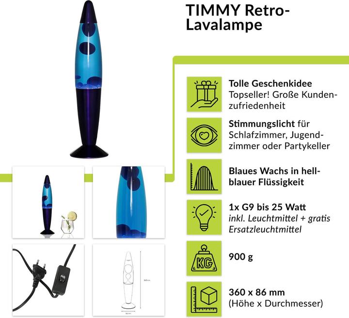 Produktbild Licht-Erlebnisse Lavalampe Timmy (G9)