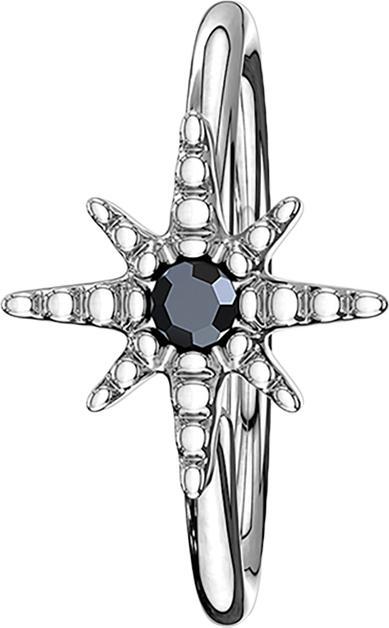 Actual product image Star Piercing Micro Piercing Ring silver Starfish Crystal black (Brass)