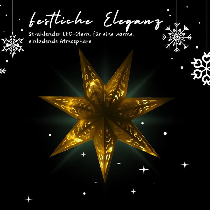 Produktbild Hermex LED Weihnachtsstern Leuchtstern Hanging Star Laterne Beleuchtung Faltstern