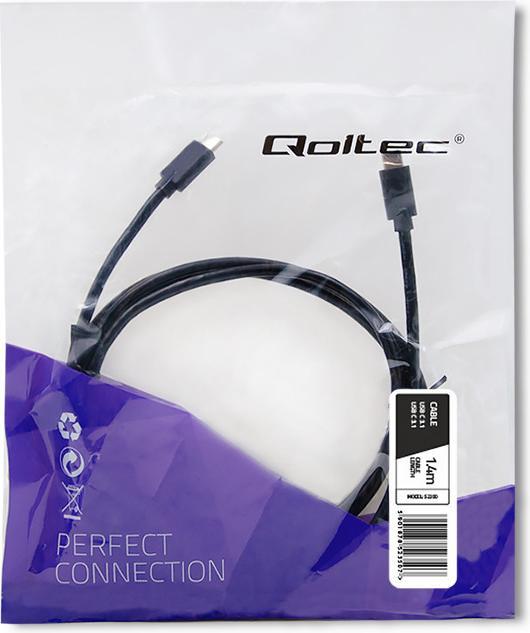 Actual product image Qoltec 52350 USB 3.1 type C male cable (1.40 m, USB 3.2 Gen 1)