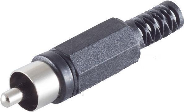 Image du produit Shiverpeaks BASIC-S Fiche RCA, plastique, noir à souder, en polybag avec perforation Euro
