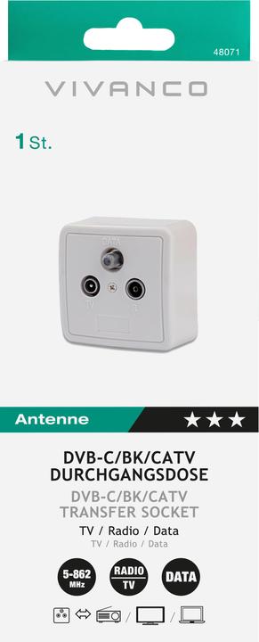 Image du produit Vivanco Prise de passage d'antenne DVB-C BK