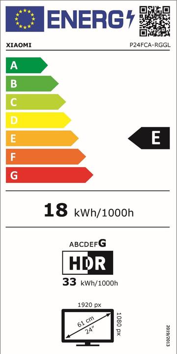 Energie-Label Xiaomi Gaming Monitor G24i EU (1920 x 1080 Pixel, 23.80")