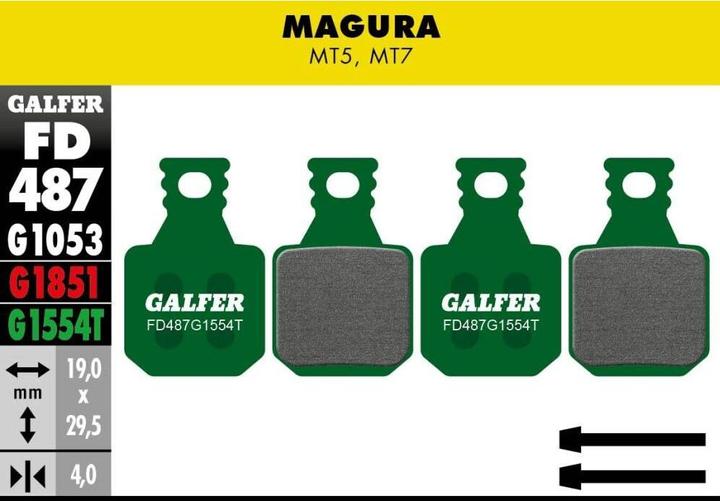 Immagine prodotto Galfer Bike Pastiglie del freno Pro per Magura MT5/7 (Magura, Semimetallico)