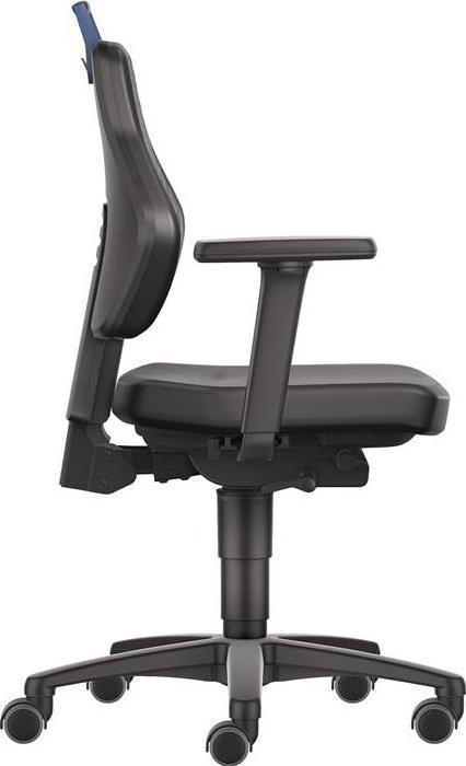 Image du produit Tecwerk Chaise d’atelier pivotante roulettes similicuir noir couleur poignée bleu de 450 à 600 mm